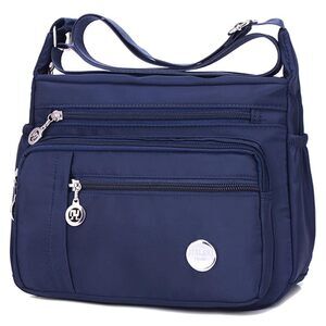 8502 Crossbody Purse Multi Pocket Shoulder Handbags Waterproof Nylon Purse
